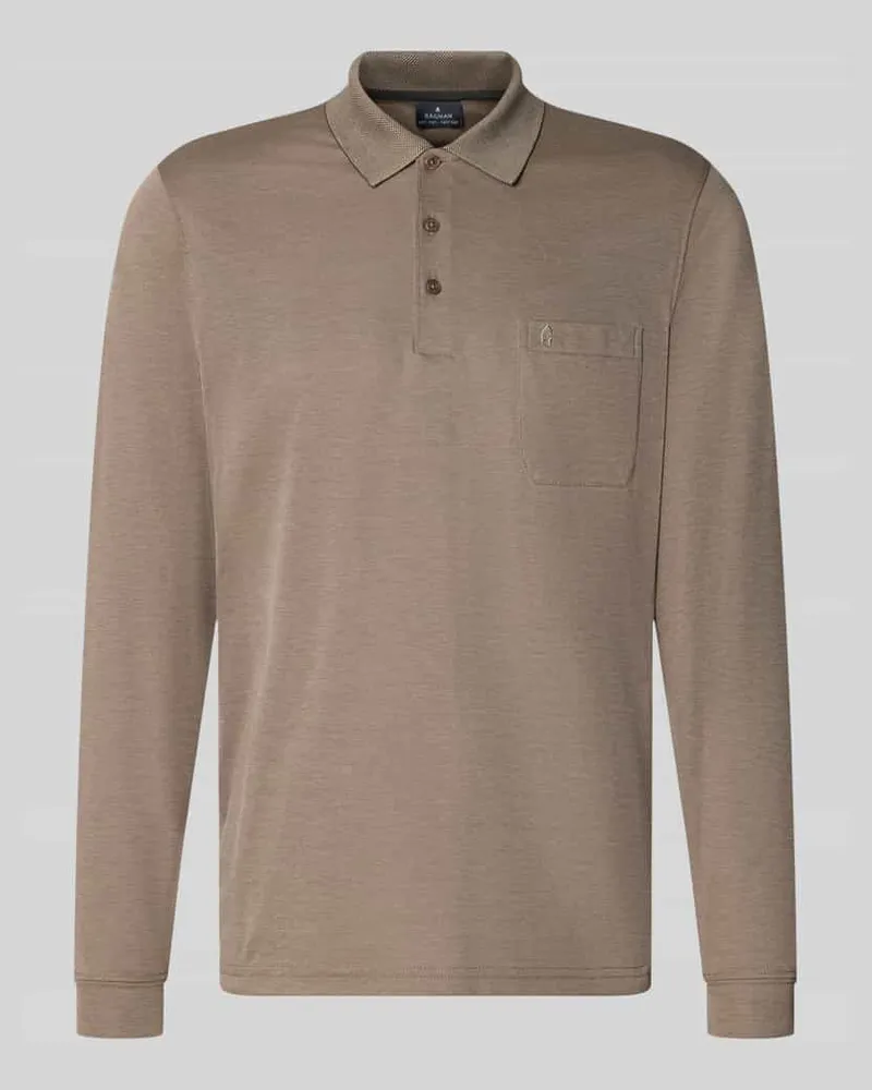 Ragman Regular Fit Poloshirt aus Baumwoll-Mix Taupe