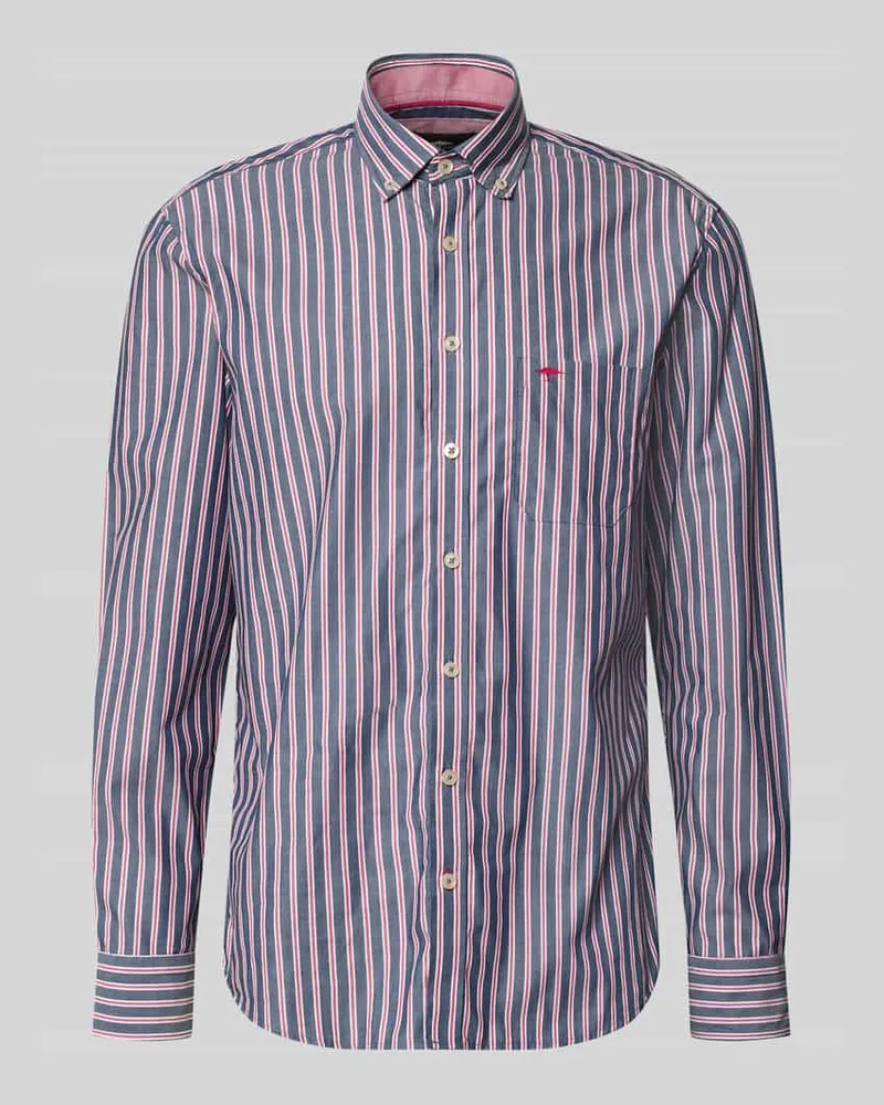 Fynch-Hatton Slim Fit Freizeithemd mit Button-Down-Kragen Aubergine