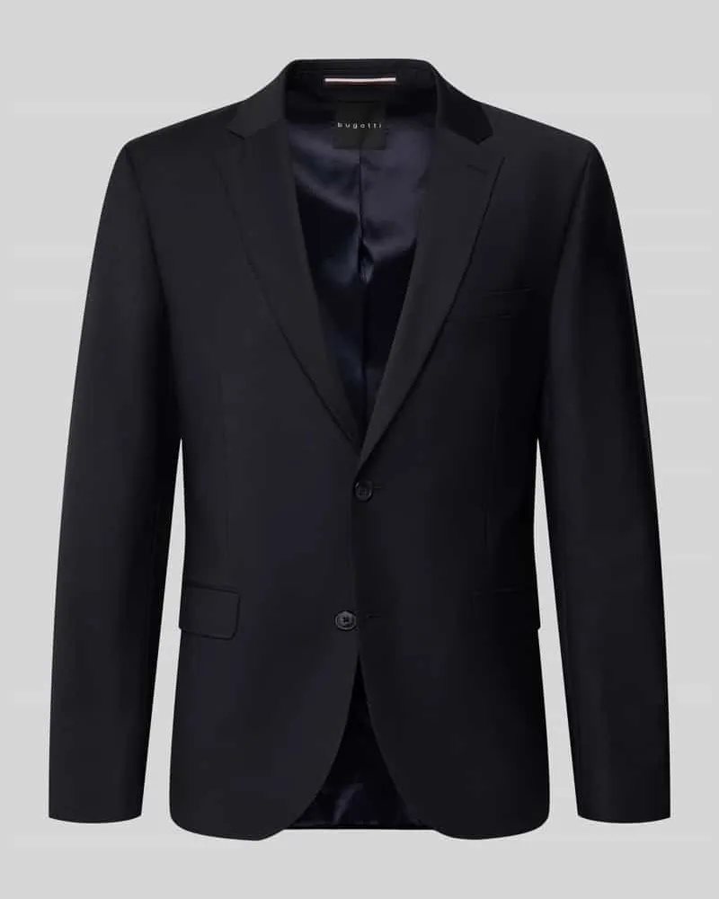 Bugatti Regular Fit 2-Knopf-Sakko mit Pattentaschen Marine