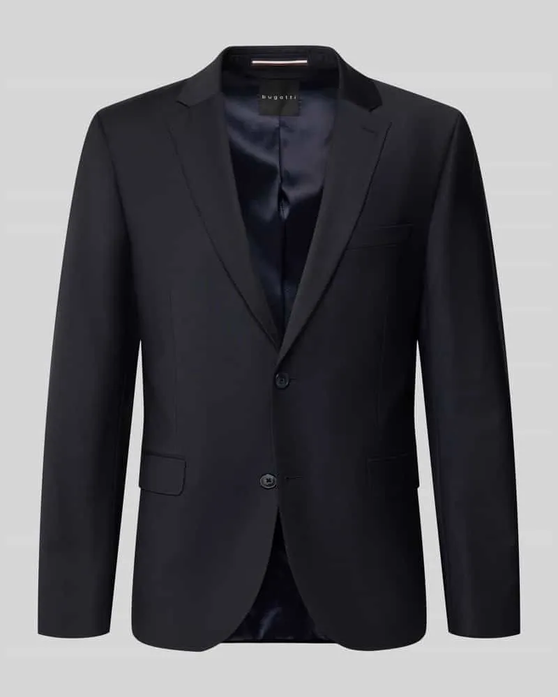 Bugatti Regular Fit 2-Knopf-Sakko mit Pattentaschen Marine