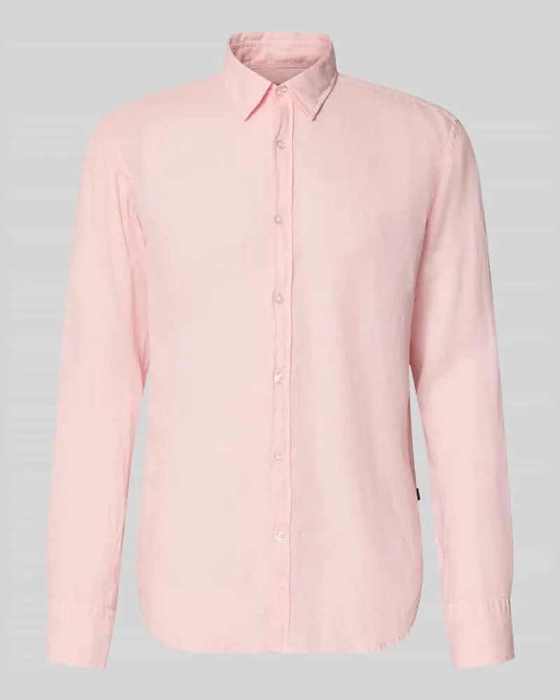 HUGO BOSS Regular Fit Freizeithemd aus reinem Leinen Modell 'RELEGANT Altrosa