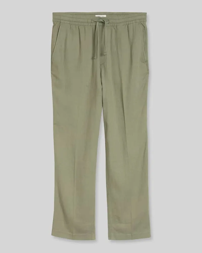 Tom Tailor Regular Fit Hose aus Viskose-Leinen-Mix Schilf