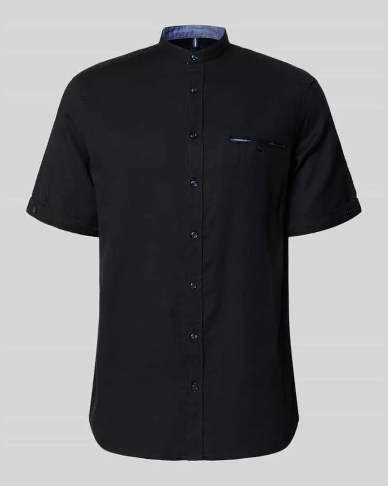Christian Berg Regular Fit Freizeithemd mit Brusttasche Black