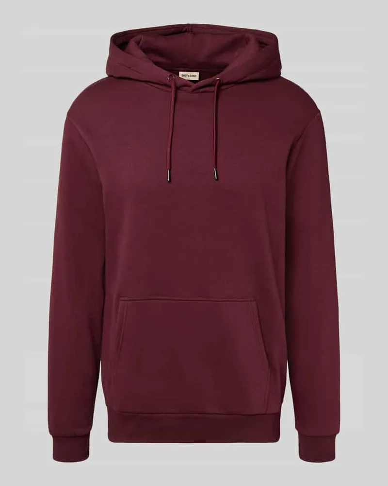 Only & Sons Regular Fit Hoodie aus Baumwoll-Mix Modell 'CERES Bordeaux