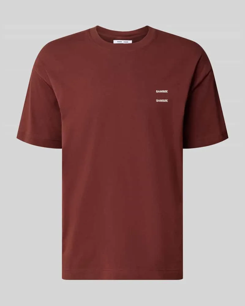 Samsøe & Samsøe Regular Fit T-Shirt aus reiner Baumwolle Modell 'JOEL Bordeaux