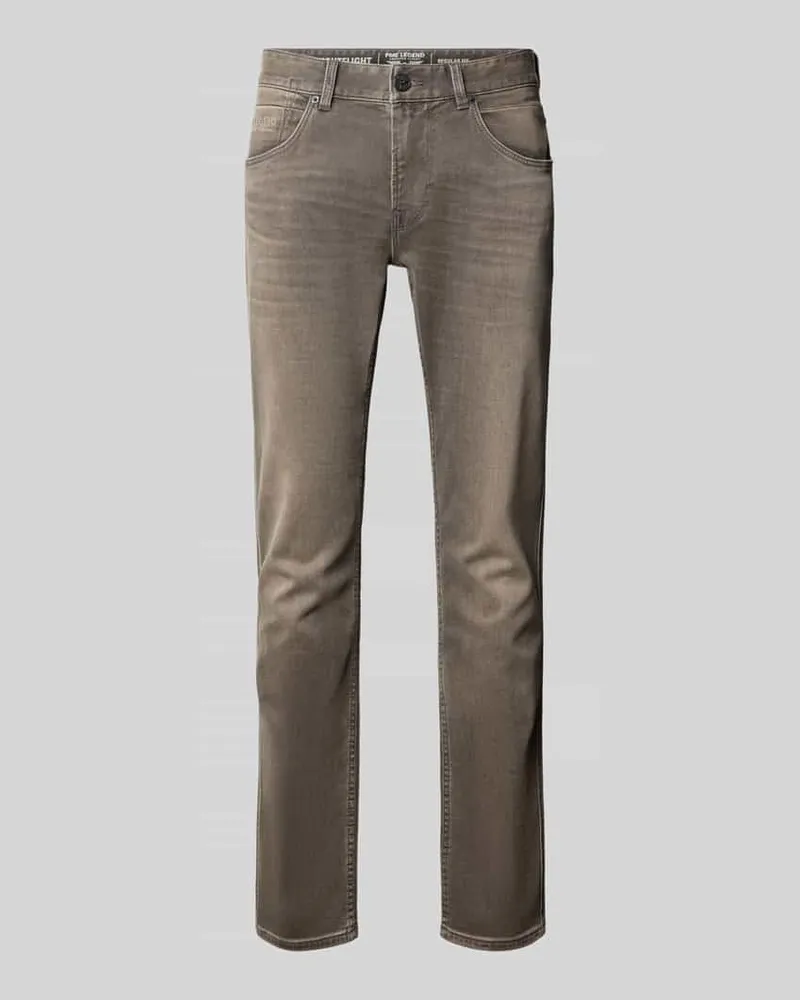 PME Legend Regular Fit Jeans mit Label-Stitching Modell 'Nightflight Graphit