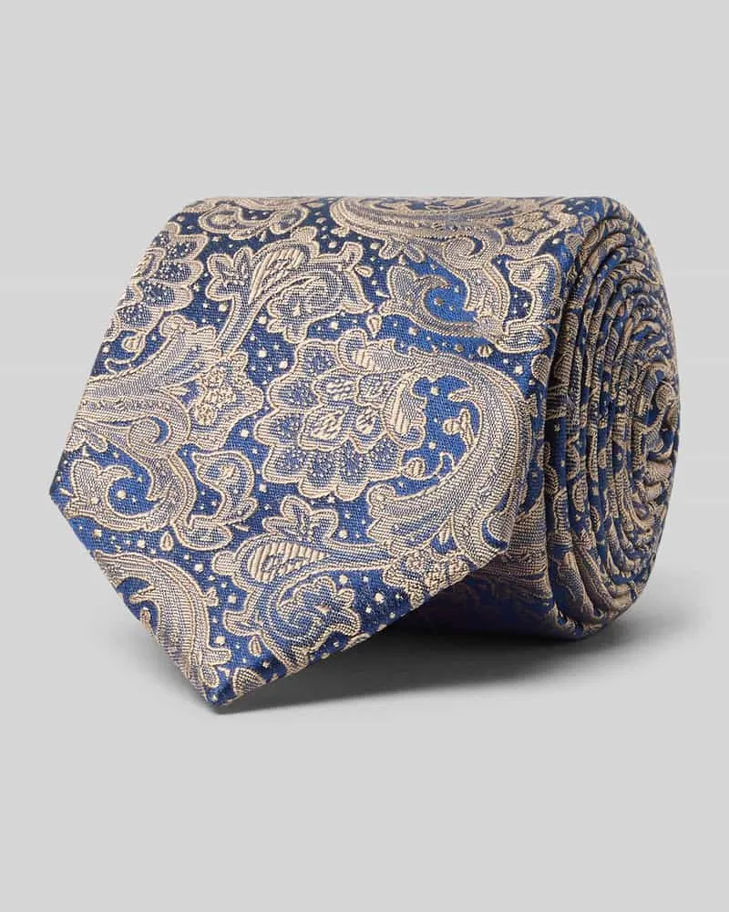Monti Seidenkrawatte mit Paisley-Muster Beige