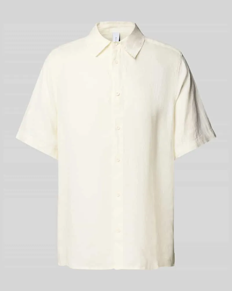 Mazine Freizeithemd aus Leinen mit Knopfleiste Weiss