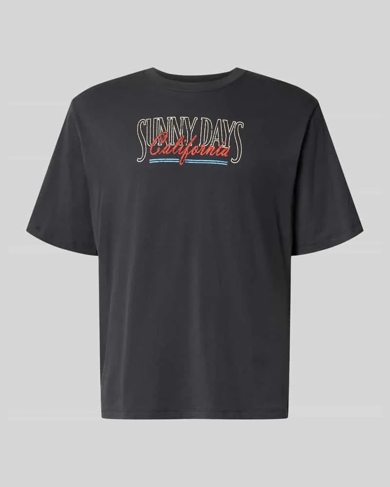 Jack & Jones Relaxed Fit T-Shirt mit Motiv-Print Modell 'Vintage Graphit