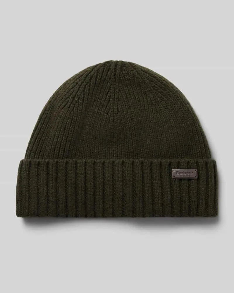 Barbour Beanie mit Logo-Patch Dunkelgruen