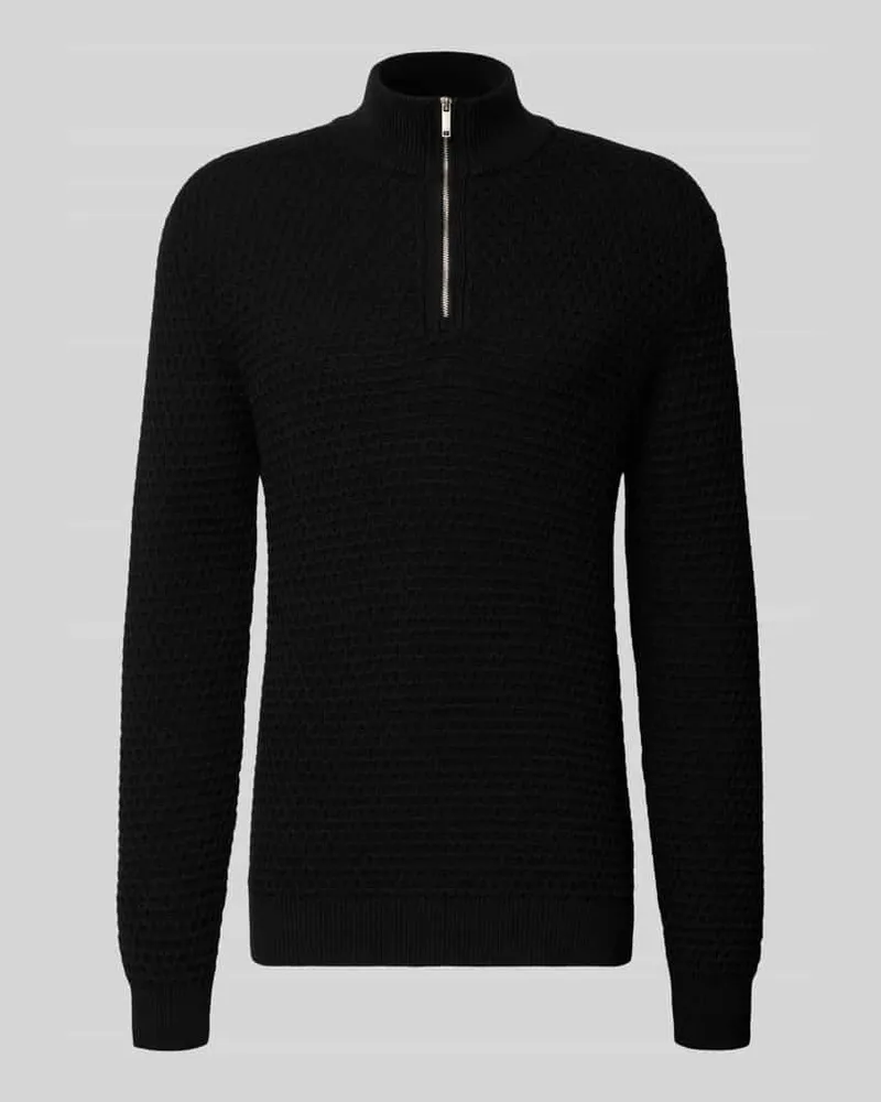 McNeal Strickpullover mit gerippten Abschlüssen Black