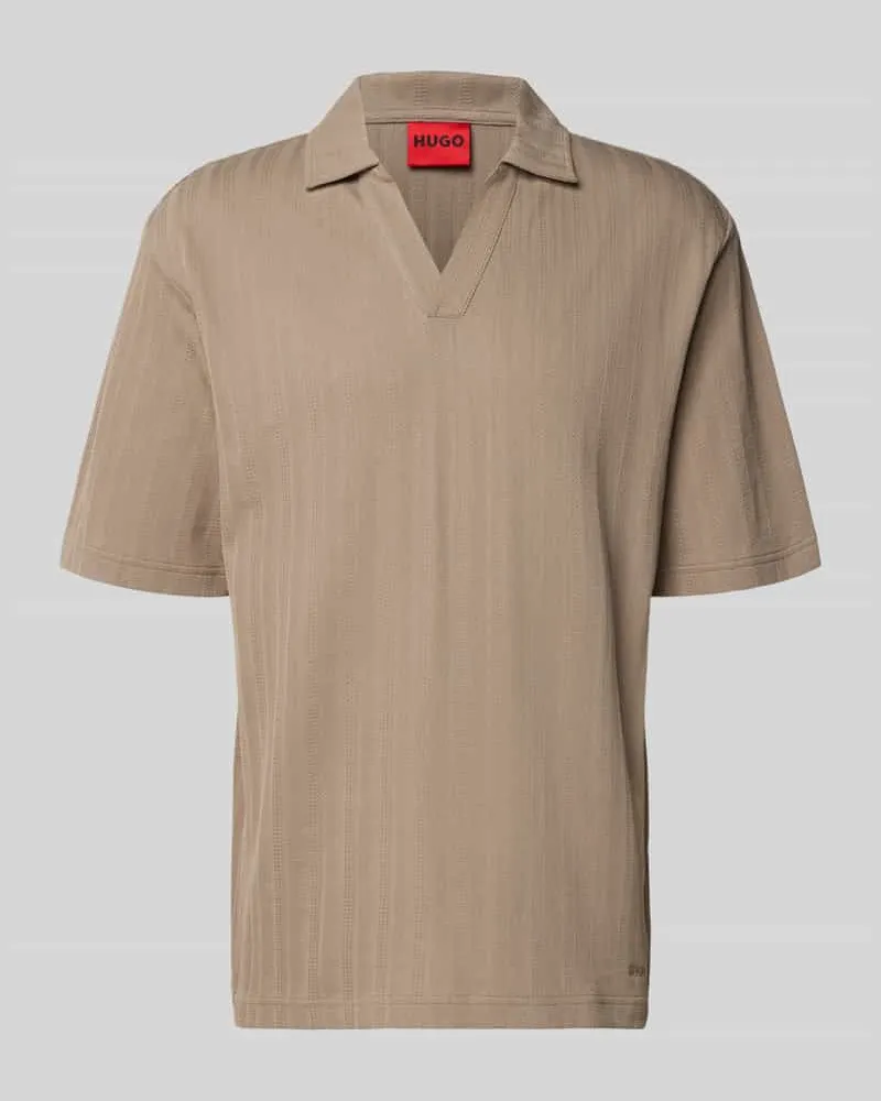 HUGO BOSS Relaxed Fit Poloshirt mit Strukturmuster Modell 'DALIBO Hellbraun