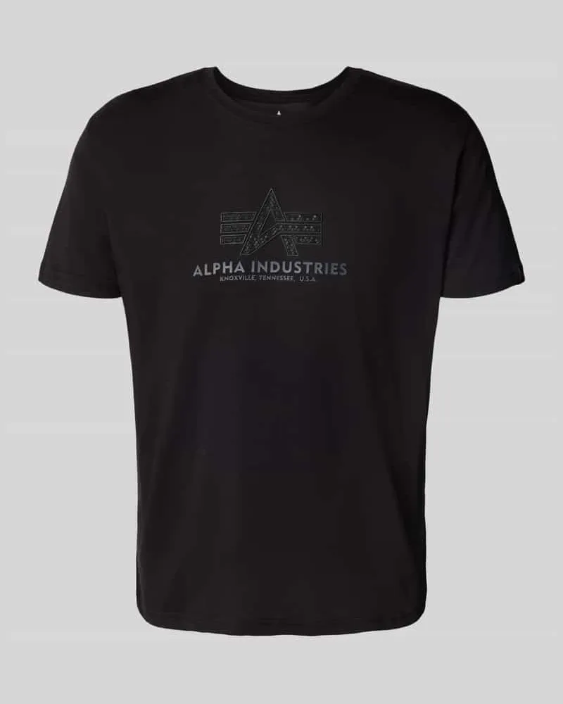 Alpha Industries T-Shirt mit Label-Print Black