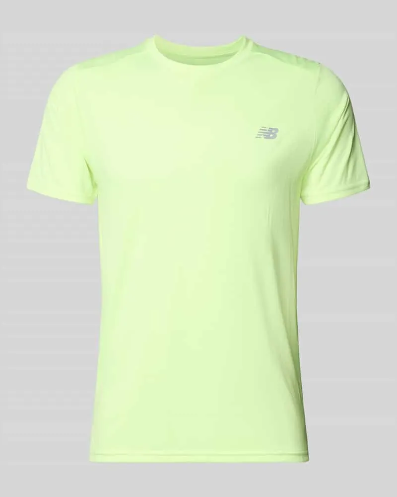 New Balance Funktionsshirt mit Rundhalsausschnitt und Logo Neon