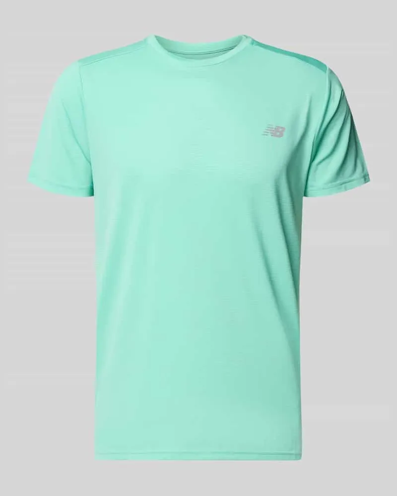 New Balance Funktionsshirt mit Rundhalsausschnitt und Logo Neon