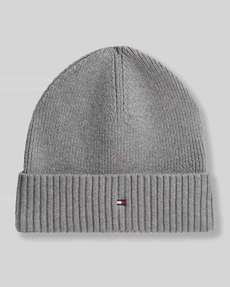 Tommy Hilfiger Beanie mit Logo-Detail Hellgrau