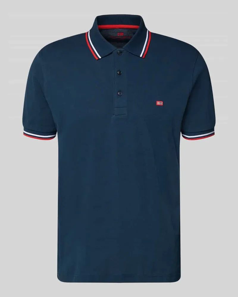 Christian Berg Regular Fit Poloshirt mit Kontraststreifen Dunkelblau