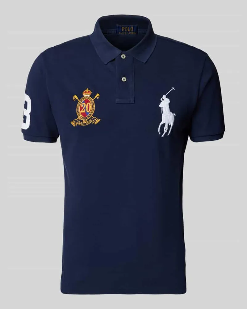 Ralph Lauren Poloshirt mit Label-Stitching Marine