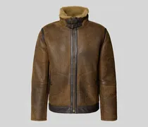 Regular Fit Lederjacke aus echtem Lammfell Modell 'SHELTER