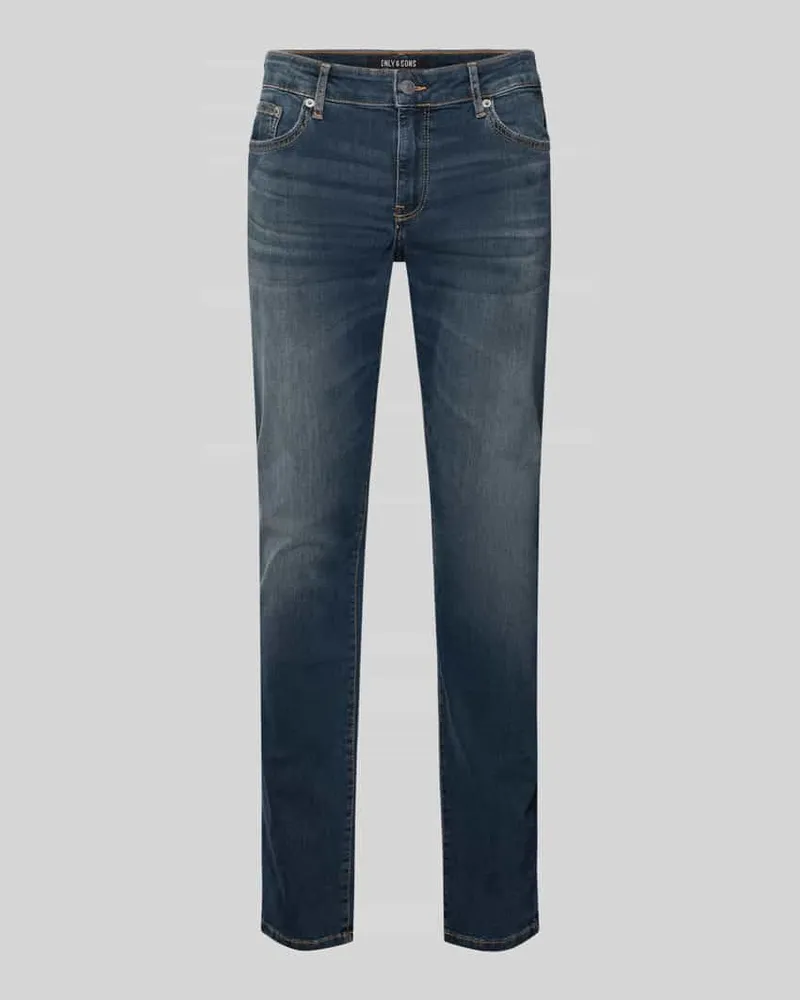 Only & Sons Slim Fit Jeans aus Baumwoll-Mix Modell 'LOOM Jeansblau