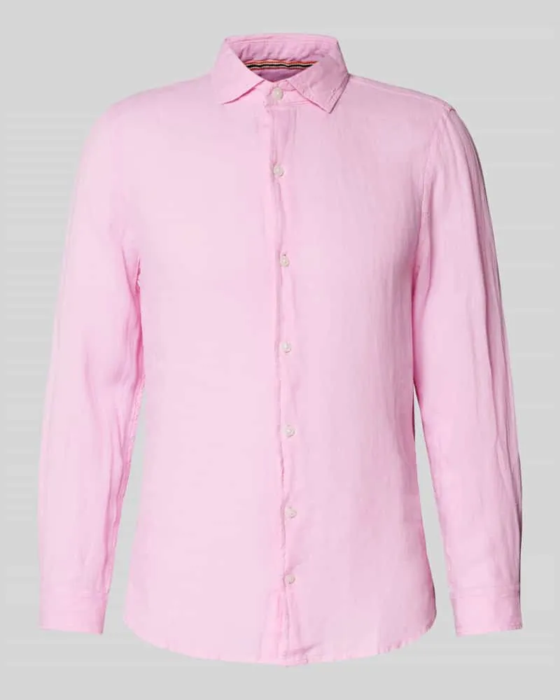 Superdry. Regular Fit Leinenhemd mit Haifischkragen Modell 'Vacation Pink