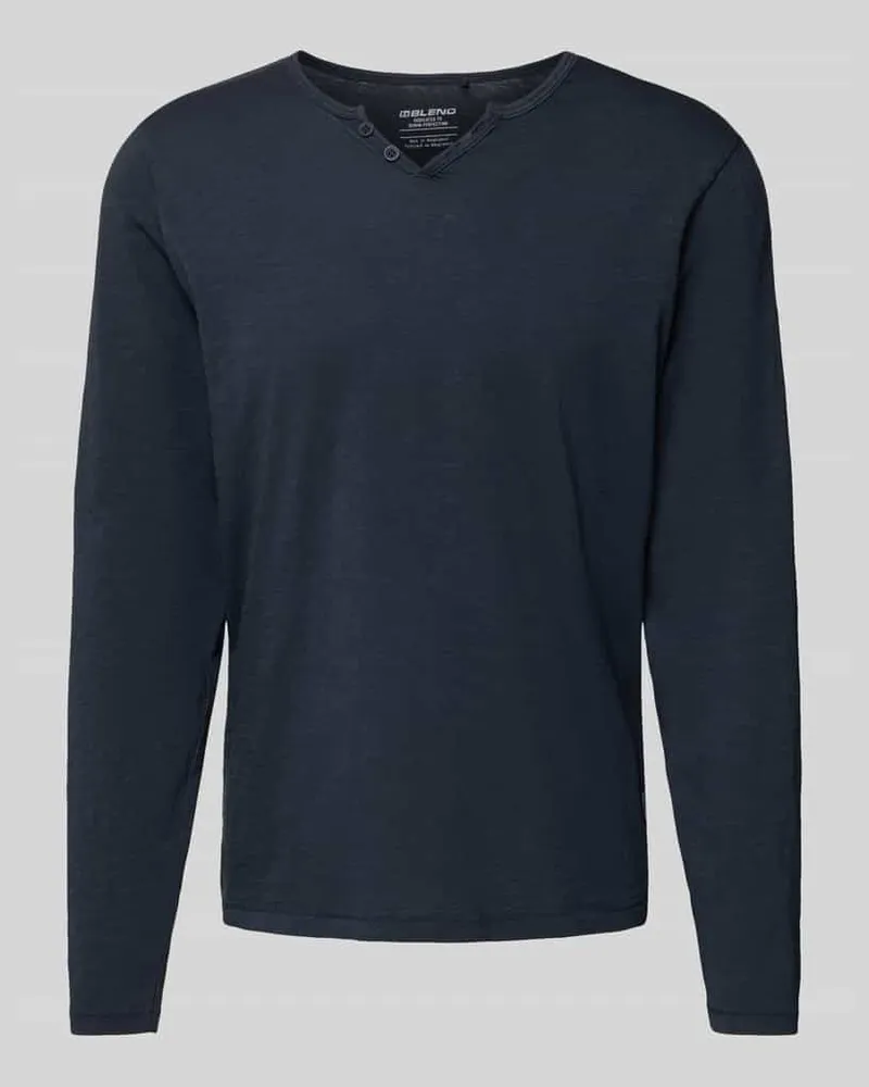 Blend Longsleeve mit kurzer Knopfleiste Modell 'IVALDE Dunkelblau