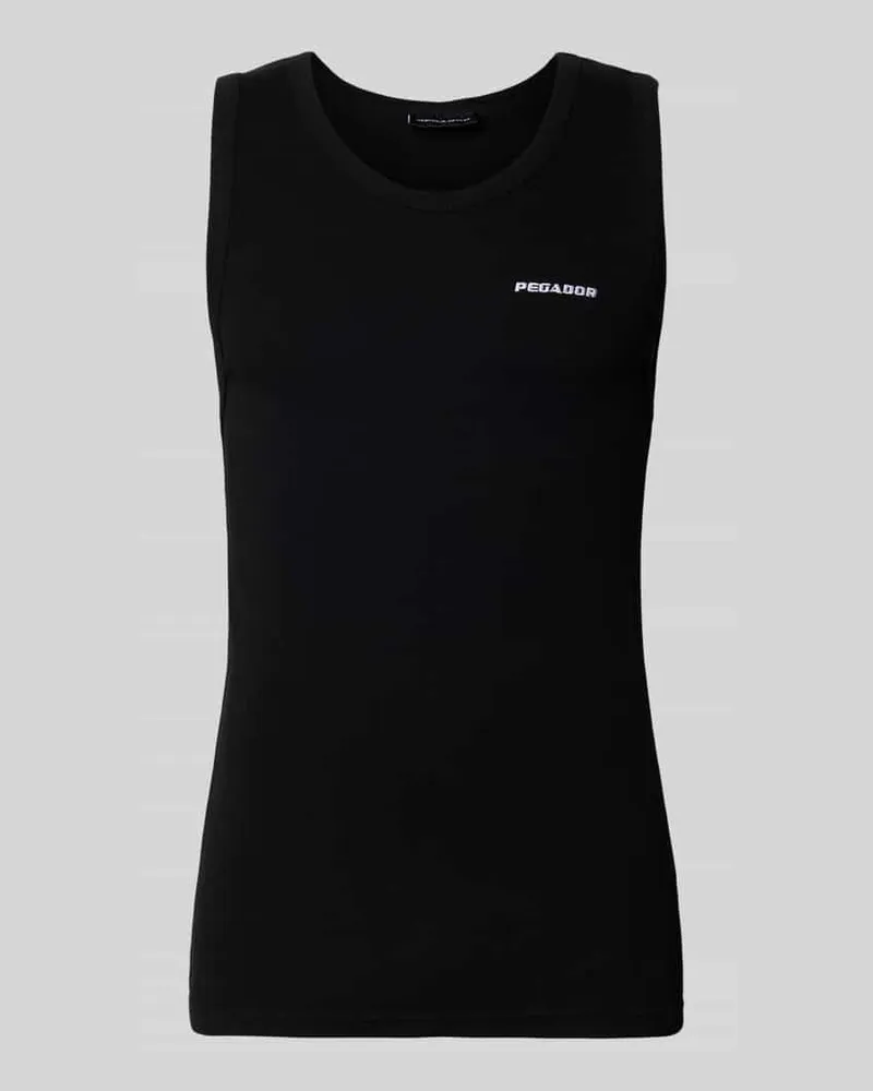 PEGADOR Tanktop mit Logo-Stitching und Rundhalsausschnitt Black