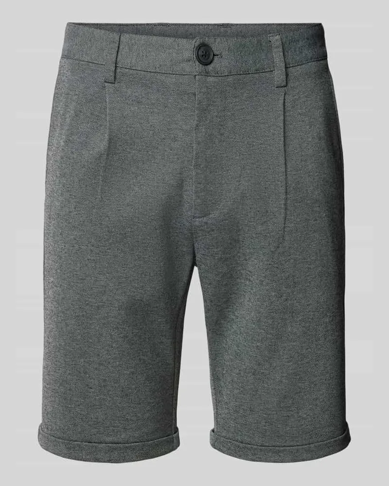 Lindbergh Bermudas mit Bundfalten Dunkelgrau