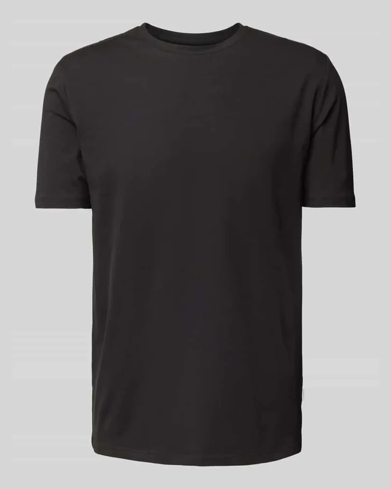 Lindbergh T-Shirt mit geripptem Rundhalsausschnitt 