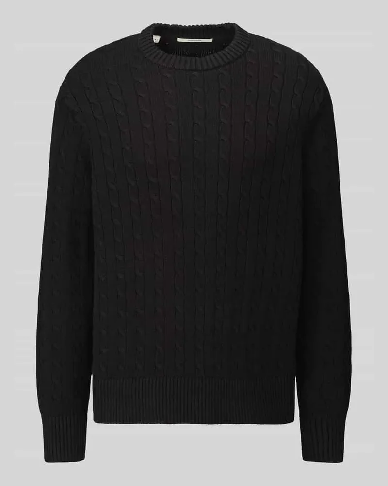 Selected Relaxed Fit Pullover aus reiner Baumwolle Modell 'BRAUN Black