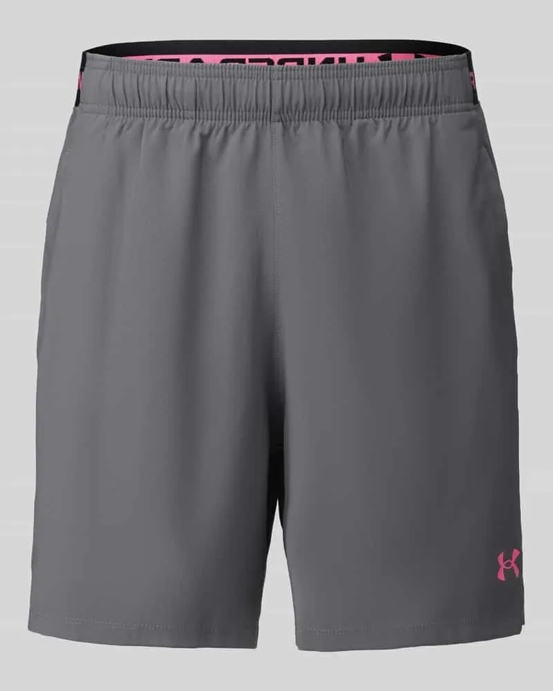 Under Armour Regular Fit Sportshorts mit Logo-Print Anthrazit