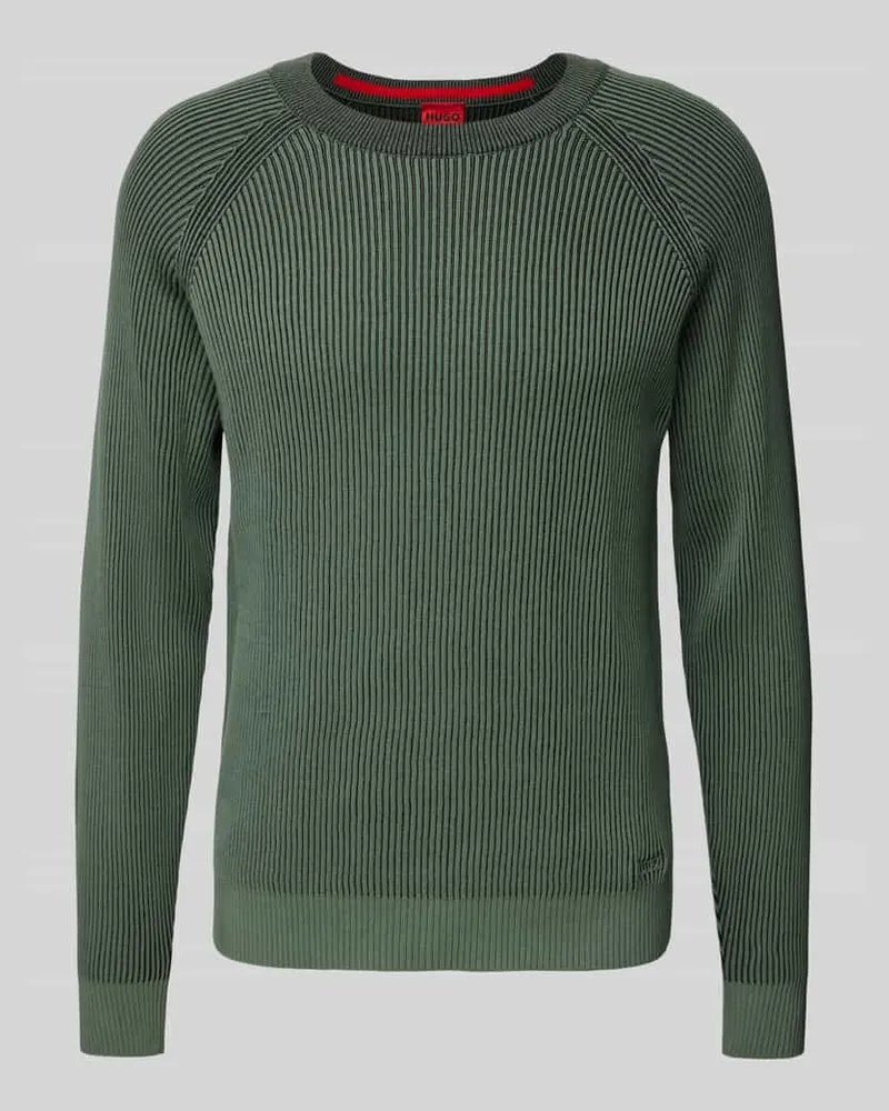 HUGO BOSS Strickpullover mit gerippten Abschlüssen Modell 'Squizzo 
