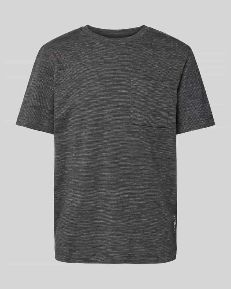 Tom Tailor Regular Fit T-Shirt aus Baumwoll-Mix Anthrazit