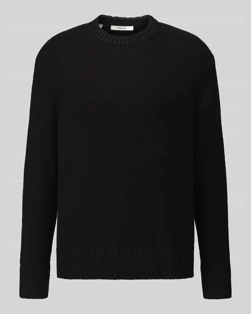 Selected Relaxed Fit Pullover aus Baumwoll-Mix Modell 'ALEX Black