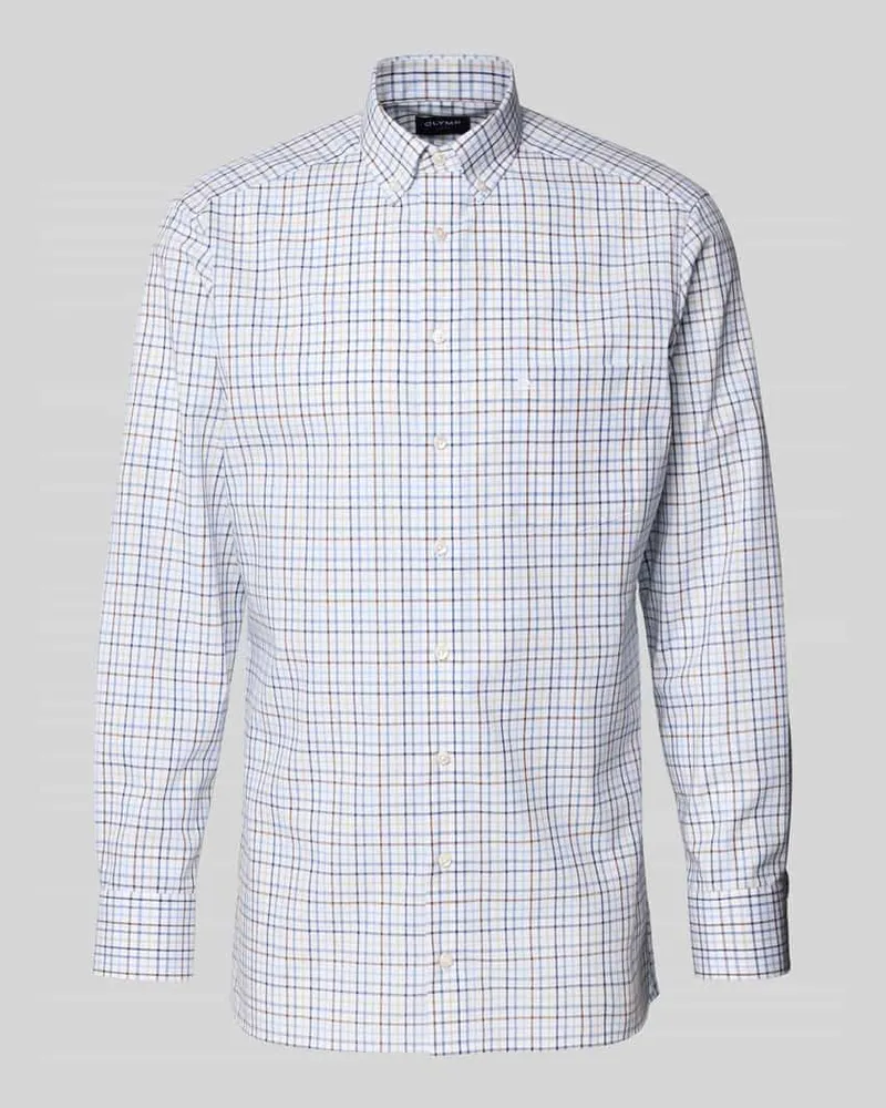 Olymp Modern Fit Business-Hemd mit Knopfleiste Mittelbraun