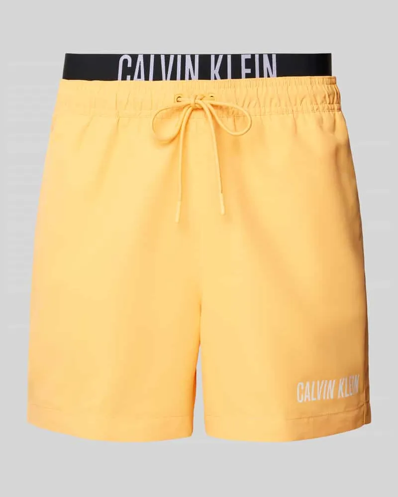 Calvin Klein Badehose mit elastischem Label-Bund Orange