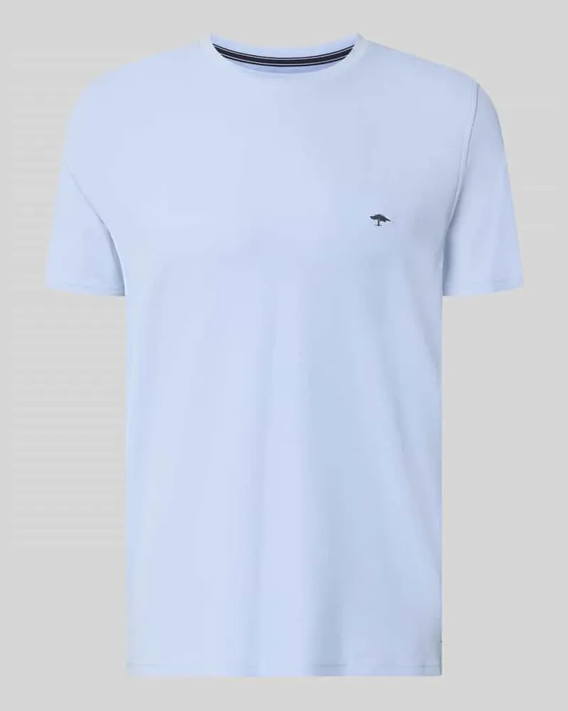 Fynch-Hatton Regular Fit T-Shirt mit Logo-Stitching Hellblau