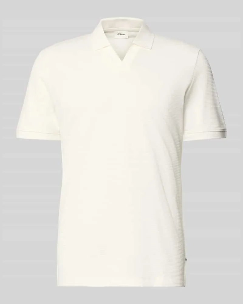 S.Oliver Regular Fit Poloshirt aus Baumwoll-Mix Weiss