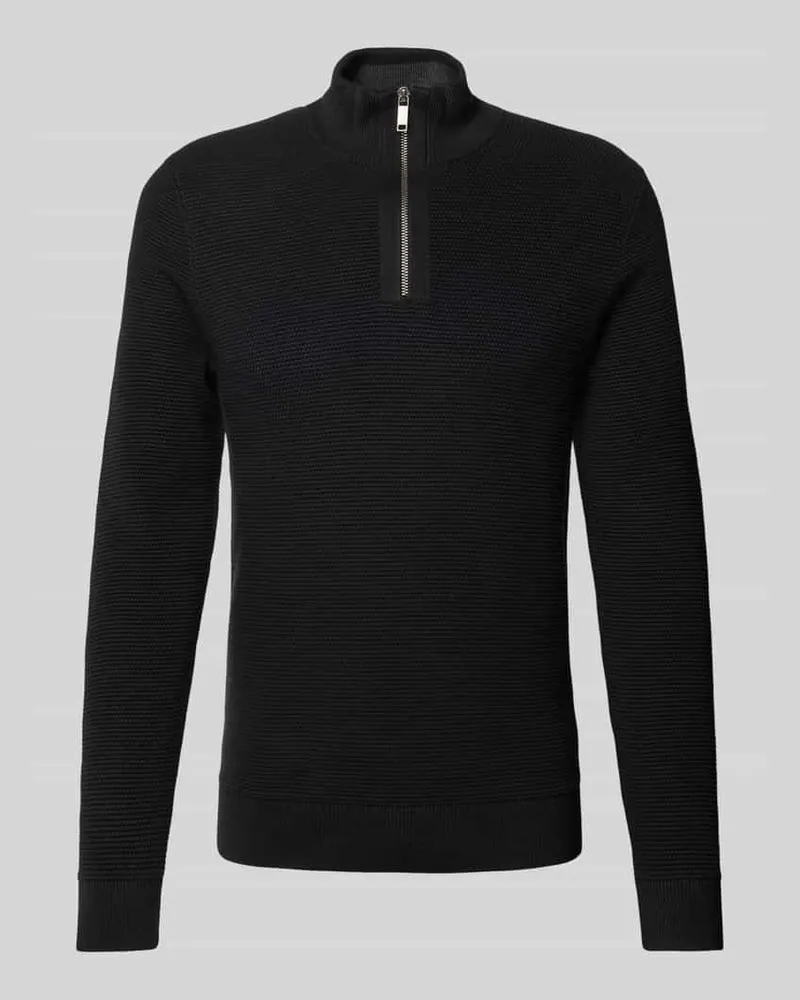 McNeal Strickpullover mit gerippten Abschlüssen Black