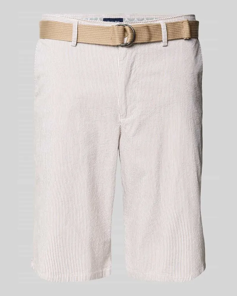 Christian Berg Bermudas mit Gürtel Beige