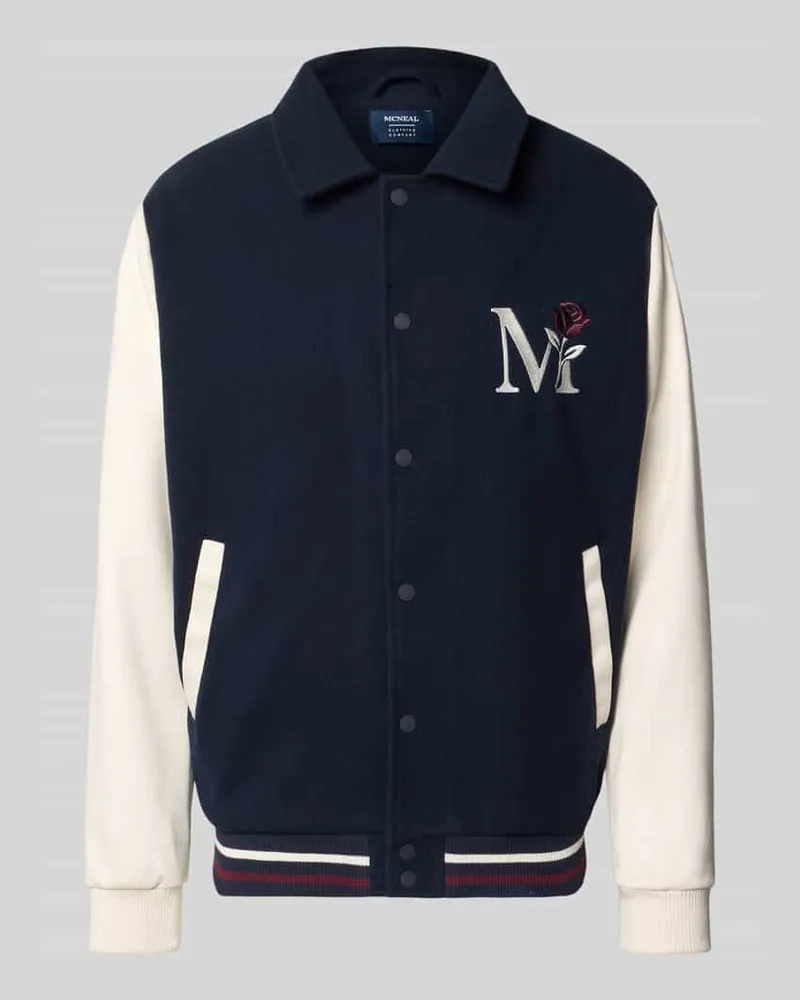 McNeal Regular Fit Jacke mit Motiv-Stitching Marine