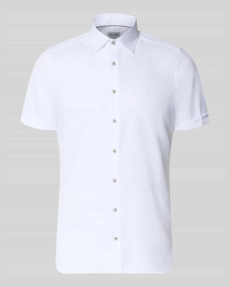 Olymp Slim Fit Business-Hemd mit Kentkragen Weiss