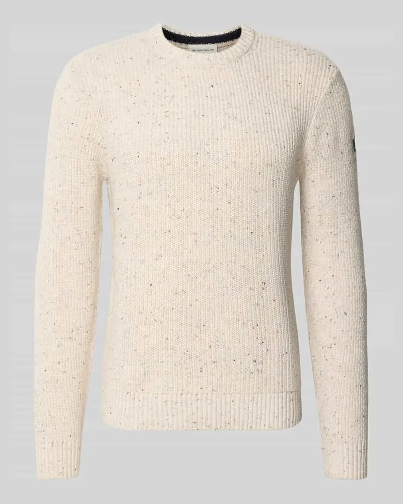 Tom Tailor Regular Fit Strickpullover aus Baumwoll-Mix Offwhite