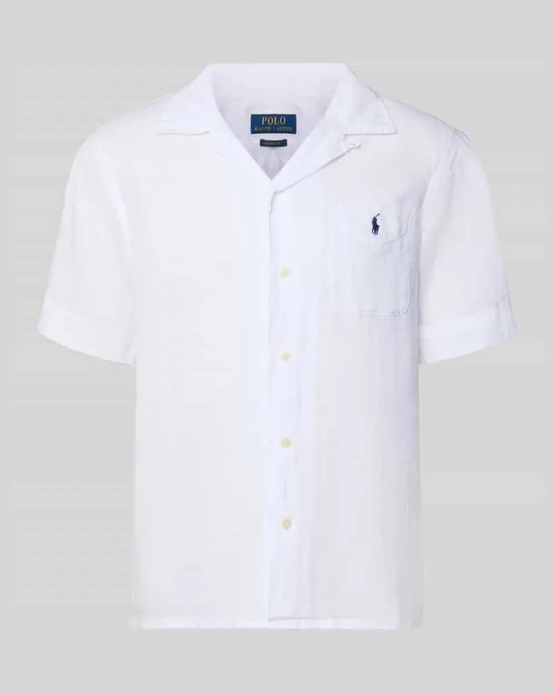 Ralph Lauren Regular Fit Freizeithemd aus reinem Leinen Weiss