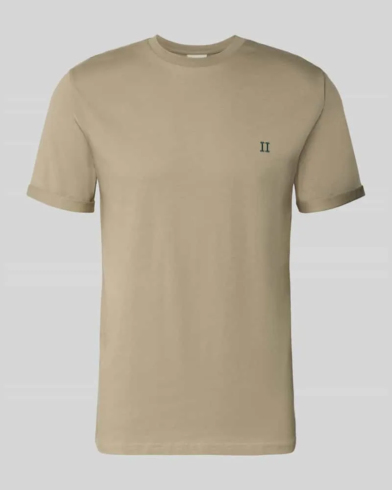 LES DEUX T-Shirt mit Logo-Stitching Modell 'Norregaard Schlamm