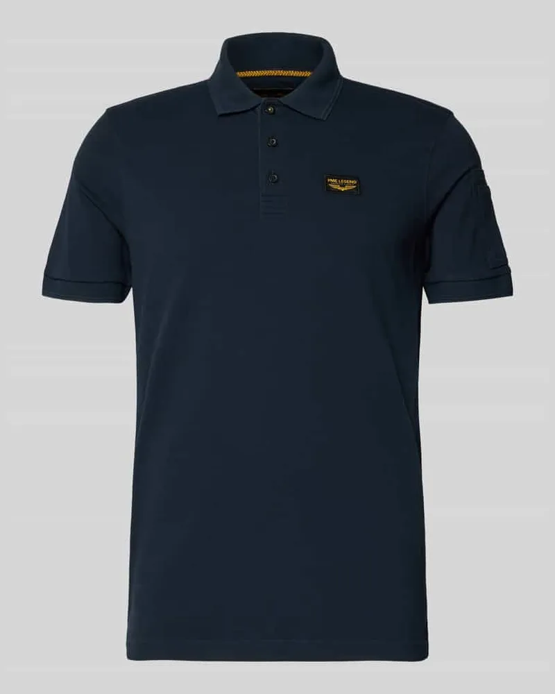 PME Legend Slim Fit Poloshirt mit Label-Stitching Modell 'TRACKWAY Marine