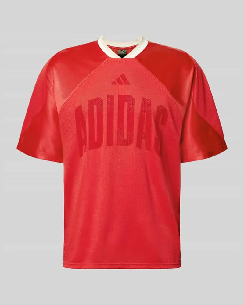 adidas Regular Fit Sport T-Shirt mit Label Print Rot
