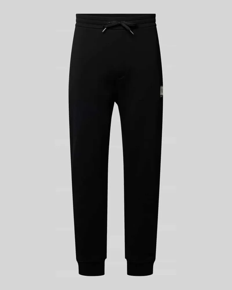 Armani Exchange Regular Fit Sweatpants aus reiner Baumwolle Black