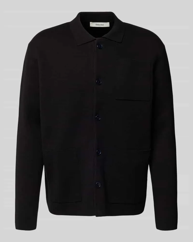 Selected Homme Relaxed Fit Strickjacke aus Baumwoll-Mix Modell 'MIKE 
