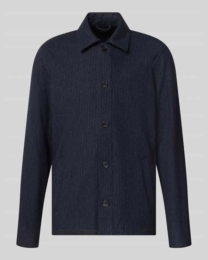 Matinique Regular Fit Hemdjacke aus Woll-Mix Marine